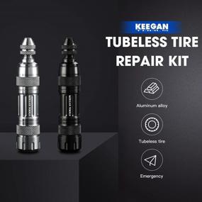 img 3 attached to KEEGAN TOOLS Tubeless Bike Tire Repair Kit: Ideal for Mountain and Road Bike Punctures. Complete with Canister, Reamer, Plug Fork, Valve Stem Core Remover, and 5 Plugs/Bacon Strips