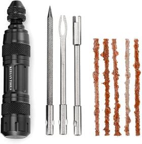 img 4 attached to KEEGAN TOOLS Tubeless Bike Tire Repair Kit: Ideal for Mountain and Road Bike Punctures. Complete with Canister, Reamer, Plug Fork, Valve Stem Core Remover, and 5 Plugs/Bacon Strips