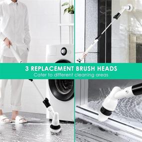 img 3 attached to 🧽 Efficient Spin Scrubber for Easy Cleaning: Warmhoming 360-Degree Cordless Electric Rotary Scrubber with 3 Replaceable Brush Heads and Extension Arm – Perfect for Tubs, Kitchens, Bathrooms, Tiles, and Swimming Pools