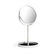 💄 ettori makeup mirror: dual sided vanity mirror - 1x and 5x magnification, 360 swivel, round design, no light, white finish логотип