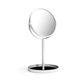 img 4 attached to 💄 Ettori Makeup Mirror: Dual Sided Vanity Mirror - 1X and 5X Magnification, 360 Swivel, Round Design, No Light, White Finish