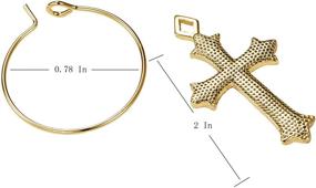 img 1 attached to ✨ 14K Gold Plated Vintage Hoop Cross Earrings: Perfect Mother's Day Special Gifts for Women and Girls