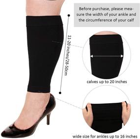 img 3 attached to XXL Wide Plus Size Calf Compression Socks for Circulation - 3 Pairs, 20 Inches, 20 - 30 mmHg Calf Muscle Compression Sleeves for Long Legs - Women Men