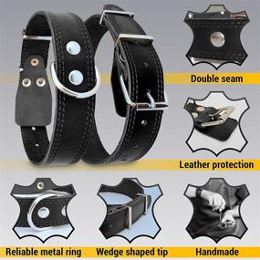 img 3 attached to Premium Genuine Leather Dog Collar – Classic & Heavy Duty Design for Large Dogs