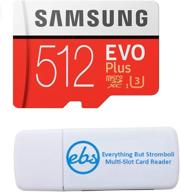 samsung evo plus 512gb micro sdxc memory card class 10 - compatible with lg g8x thinq, stylo 6 phone - includes everything but stromboli reader logo