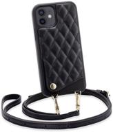 👜 jlfch quilted leather purse with card holder wrist strap lanyard - black | iphone 12 wallet case for women, iphone 12 pro crossbody wallet case, iphone 12 pro (2020) 6.1 inch protective cover logo