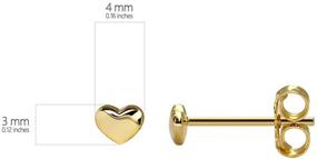 img 1 attached to 💕 HANFLY Tiny Heart Stud Earrings - 925 Sterling Silver, Cute & Stylish