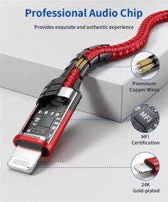 img 1 attached to JSAUX 6FT Apple Mfi Certified Lightning to 3.5mm Audio Cable for iPhone 13/13 Pro/13 Pro Max/12/12 Pro/12 Pro Max/11/11 Pro Max/X/XS/XR/8 - Red, iPhone Headphones Jack Lightning Aux Cord