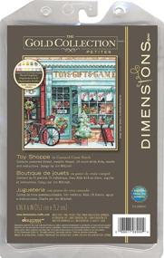 img 1 attached to 🎄 Dimensions Gold Collection Christmas Cross Stitch Kit - Toy Shoppe Theme, 18 Count White Aida Fabric, 6'' x 6'' Size