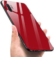 xlhlkp samsung galaxy note 10 plus case 📱 - tempered glass pattern slim case anti-drop - red logo