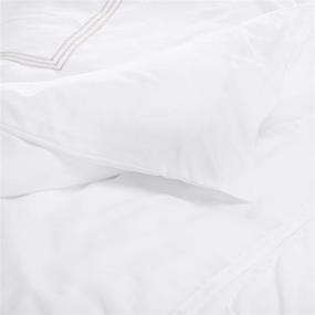 img 1 attached to AmazonBasics Embroidered Hotel Stitch Duvet Bedding