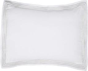 img 2 attached to AmazonBasics Embroidered Hotel Stitch Duvet Bedding