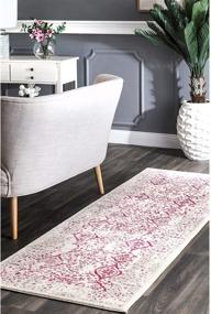 img 4 attached to 🎚️ Vintage nuLOOM Odell Area Rug - Enhance Your Space with Timeless Elegance