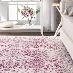 img 2 attached to 🎚️ Vintage nuLOOM Odell Area Rug - Enhance Your Space with Timeless Elegance