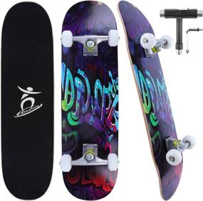 img 4 attached to Mixhomic Skateboard Skateboards Beginners Professionals Sports & Fitness