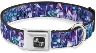 🐶 buckle-down seatbelt buckle dog collar - crystal blues and purples logo