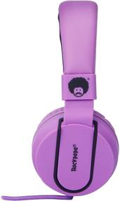 img 1 attached to 🎧 Rockpapa 950 Stereo Lightweight Foldable Headphones with Mic for Cellphones Tablets Laptops - Black Purple, Adjustable Headband, 3.5mm Jack
