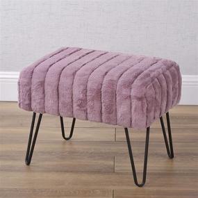 img 3 attached to 🪑 Purple Ottoman Bench: Ultra-plush Super Mink Faux Fur, Versatile Home Decor Foot Rest Stool for Living Room, Bedroom & Entryway