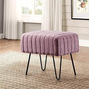 img 4 attached to 🪑 Purple Ottoman Bench: Ultra-plush Super Mink Faux Fur, Versatile Home Decor Foot Rest Stool for Living Room, Bedroom & Entryway