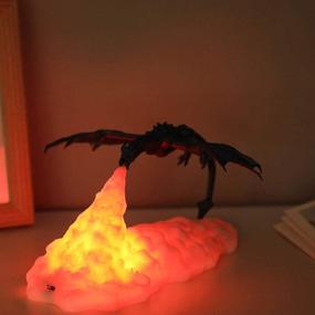 img 2 attached to Captivating 3D Printed Volcano Dragon Lamps: Enhancing Bedroom Ambiance with Moon Light Night Light, Perfect Sleep Companion for Kids, Ideal Desktop Lamp for Office, Unforgettable Children's Gifts in Vibrant Orange