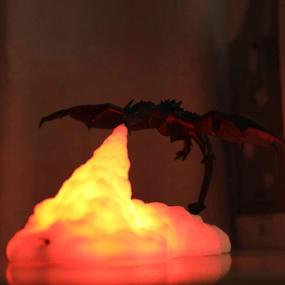 img 3 attached to Captivating 3D Printed Volcano Dragon Lamps: Enhancing Bedroom Ambiance with Moon Light Night Light, Perfect Sleep Companion for Kids, Ideal Desktop Lamp for Office, Unforgettable Children's Gifts in Vibrant Orange