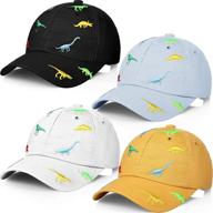 🦖 fun and adjustable kids dinosaur baseball caps - set of 4 logo