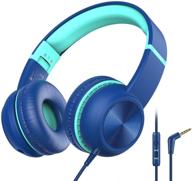🎧 iclever hs17 детские наушники с микрофоном | виртуальная школа, порт для обмена, ограничитель громкости 85/94 дб | металлическая ободок, складные проводные наушники hd стерео для мальчиков | ipad, самолет, ноутбук, планшет | синий логотип