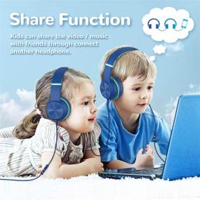 img 2 attached to 🎧 iClever HS17 Детские наушники с микрофоном | Виртуальная школа, порт для обмена, ограничитель громкости 85/94 дБ | Металлическая ободок, складные проводные наушники HD стерео для мальчиков | iPad, самолет, ноутбук, планшет | Синий