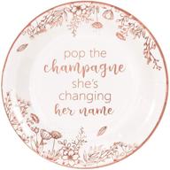 🌹 crisky rose gold bridal shower disposable plates - 50 count, 9 inches - engagement, bachelorette, miss to mrs party table decorations for dessert, buffet, cake, lunch, dinner - disposable party plates logo