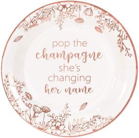 img 4 attached to 🌹 Crisky Rose Gold Bridal Shower Disposable Plates - 50 Count, 9 inches - Engagement, Bachelorette, Miss to Mrs Party Table Decorations for Dessert, Buffet, Cake, Lunch, Dinner - Disposable Party Plates