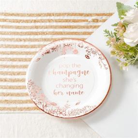 img 1 attached to 🌹 Crisky Rose Gold Bridal Shower Disposable Plates - 50 Count, 9 inches - Engagement, Bachelorette, Miss to Mrs Party Table Decorations for Dessert, Buffet, Cake, Lunch, Dinner - Disposable Party Plates