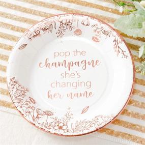 img 3 attached to 🌹 Crisky Rose Gold Bridal Shower Disposable Plates - 50 Count, 9 inches - Engagement, Bachelorette, Miss to Mrs Party Table Decorations for Dessert, Buffet, Cake, Lunch, Dinner - Disposable Party Plates