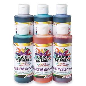 img 4 attached to 🎨 Pack of 6 Color Splash! Liquid Watercolor Paint - 8-oz. Bottles