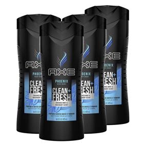 img 4 attached to AXE Men's Body Wash - Phoenix Shower Gel 16 oz (Pack of 4) - Refreshing Clean Skin, Crushed Mint and Rosemary Scent