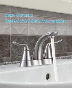 img 2 attached to 🚰 Brushed Nickel Bathroom Faucet - 4 Types for Lavatory