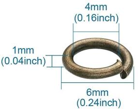 img 2 attached to 🔗 450pcs Antique Bronze Plated Brass Open Jump Rings - 6x1mm Round Chainmail Jewelry Making Connectors, 50g - Kissitty