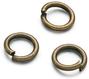 img 3 attached to 🔗 450pcs Antique Bronze Plated Brass Open Jump Rings - 6x1mm Round Chainmail Jewelry Making Connectors, 50g - Kissitty