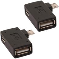 🔌 auvipal 2-в-1 питаемый адаптер micro usb в usb otg углом 90 градусов - 2 штуки: совместим с firestick, s/nes classic mini, sega genesis и другими логотип