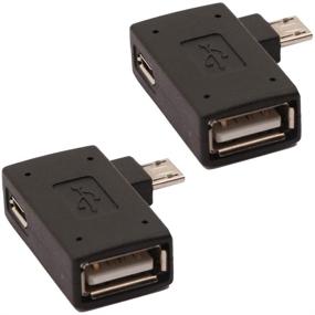 img 4 attached to 🔌 AuviPal 2-в-1 питаемый адаптер Micro USB в USB OTG углом 90 градусов - 2 штуки: Совместим с FireStick, S/NES Classic Mini, Sega Genesis и другими