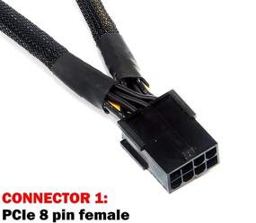 img 2 attached to 🔌 Расширительный кабель питания 8 Pin GPU VGA PCI-e от TeamProfitcom - поддержка двух графических ускорителей, разъем "женский" к разъему "мужскому", длина 9 дюймов, 2 штуки в упаковке.