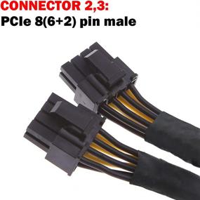 img 1 attached to 🔌 Расширительный кабель питания 8 Pin GPU VGA PCI-e от TeamProfitcom - поддержка двух графических ускорителей, разъем "женский" к разъему "мужскому", длина 9 дюймов, 2 штуки в упаковке.