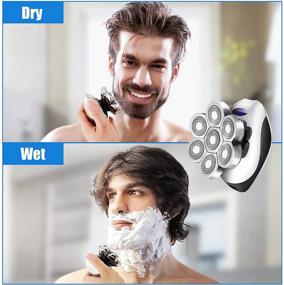 img 1 attached to 🪒 Susenc 7D Head Shavers: Waterproof Electric Razor Kit for Bald Men with 5-in-1 Grooming Functionality, Wet Dry Beard Trimmer, Hair Clippers, Nose Trimmer, Facial Cleansing & Massage Brush; LED Display