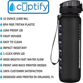 img 2 attached to 🚔 32 oz Black Frosted Motivational Time Marker Water Bottle with Distressed Blue Line Flag Design - Perfect Academy Graduation Gift for Men and Women in the Police Force