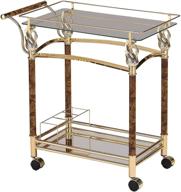 acme furniture 98002 helmut golden plated/clear glass serving cart logo