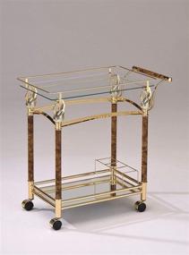 img 2 attached to ACME Furniture 98002 Helmut Golden Plated/Clear Glass Serving Cart