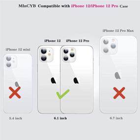 img 3 attached to MInCYB чехол с кошельком из кожи для iPhone 12/iPhone 12 Pro, совместимый с iPhone 12/12 Pro, 2 в 1 магнитный флип-фолио-чехол с отстегивающейся молнией и ремешком-портупеей для iPhone 12/12 Pro.