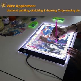 img 2 attached to 🎨 Набор Cozonte A4 LED Light Pad: Поднимите ваш опыт алмазной живописи, скетчинга и дизайна с включенными аксессуарами