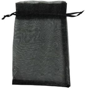 img 1 attached to 🎁 PEPPERLONELY Brand 100PC Black Organza Gift Bags - Perfect Party Favor Drawstring Bags, 150x100mm (6x4 Inch)