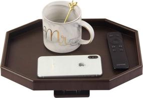 img 4 attached to Multipurpose Sofa Couch Arm Clip-On Tray Table – Convenient Remote Control and Snack Holder for Armchair