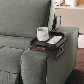 img 2 attached to Multipurpose Sofa Couch Arm Clip-On Tray Table – Convenient Remote Control and Snack Holder for Armchair